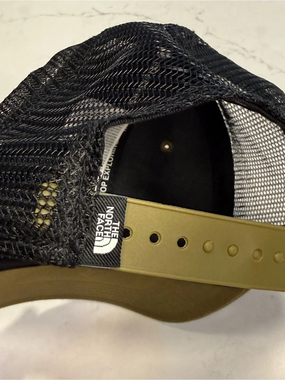 The North Face Olive Green Trucker Hat with Bear Mountain Patch - SnapBack